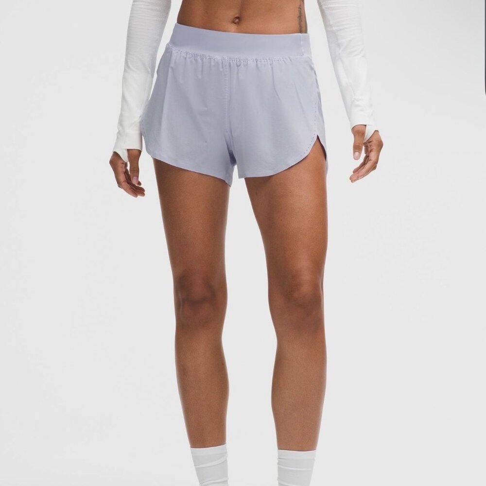 NWT Lululemon Fast and Free High-Rise Split Shorts 3" Size XL in Serene Blue